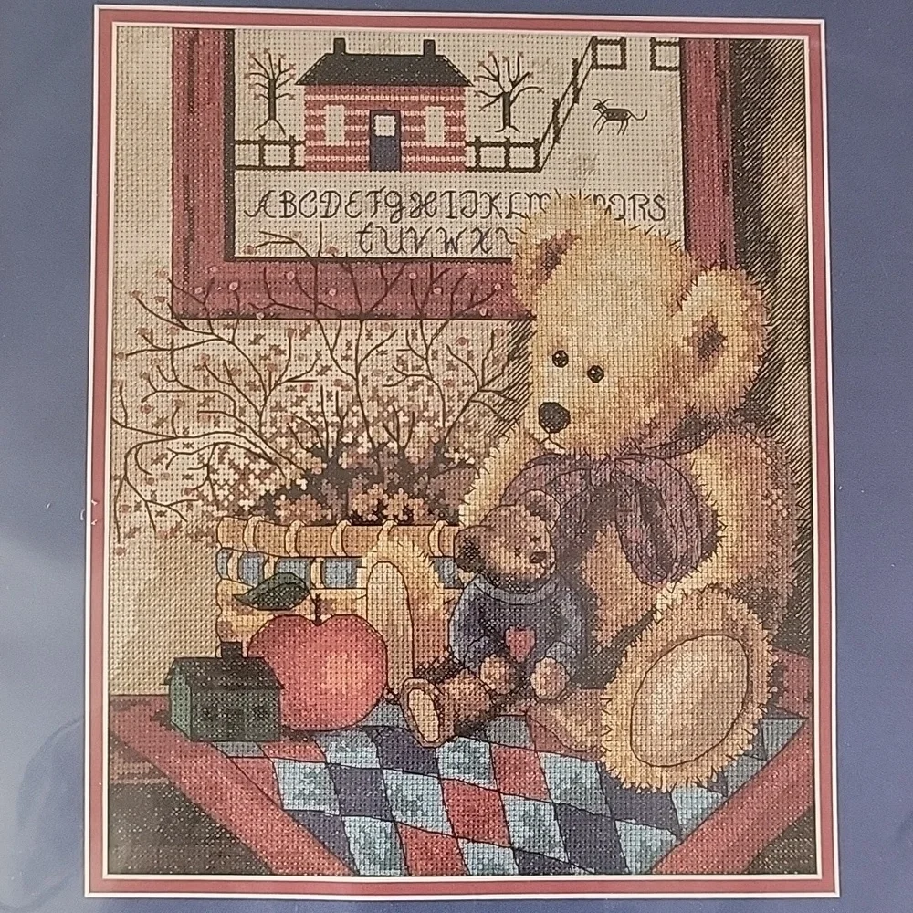 Counted Cross Stitch, Old Teddies by Sunset. NWOT.